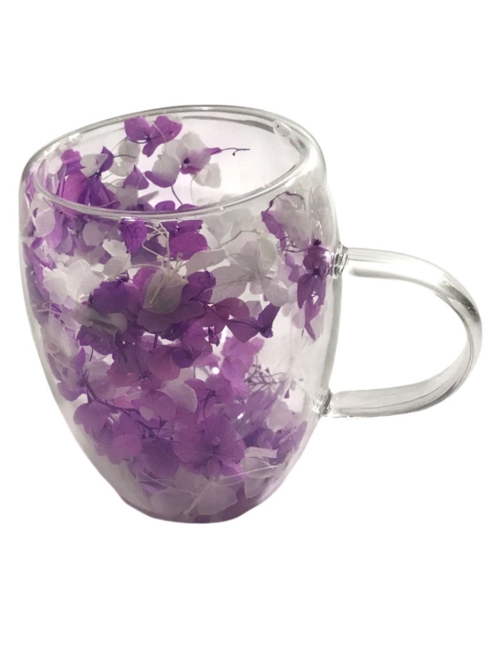 Dry Flowers Double Layer Glass Heat Resistant Water Cup
